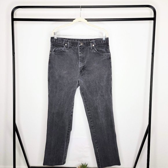Wrangler 933SEWK RARE Black Patch Vintage 90s Black Denim Jeans Size 35